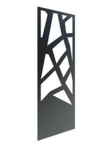 Modern Abstract Floral Wall Art Set Black MDF 12x22" - Image 3