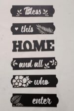 Black Laser-Cut Wall Art for Home Decor 36" x 5" - Image 3