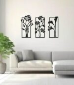 Golden Three Frame Wall Art Set 50x16 Inches - Image 2