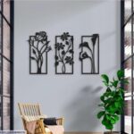 Golden Three Frame Wall Art Set 50x16 Inches