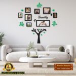 Family Tree Wall Art 3mm MDF Black Green 33x35 - Image 3