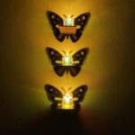 3 Butterfly Wall Shelves with 3 FREE Artificial LED Candles - Image 2