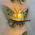 3 Butterfly Wall Shelves with 3 FREE Artificial LED Candles - Image 3