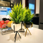 Luxury Ceramic Planters with Metal Stands (10x5 inches each) - Image 3
